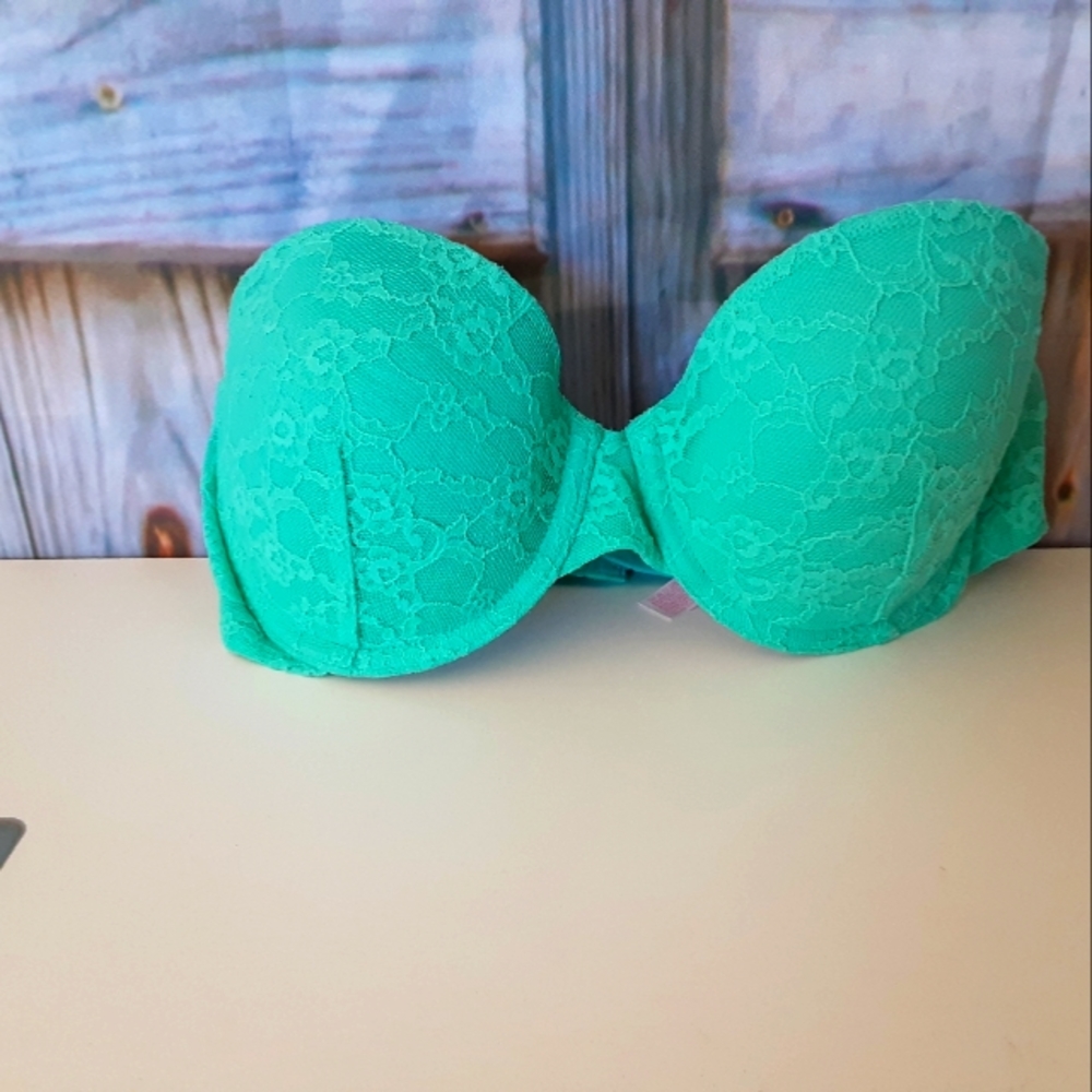 VICTORIA'S SECRET Strapless Bra Turquoise Size 34C